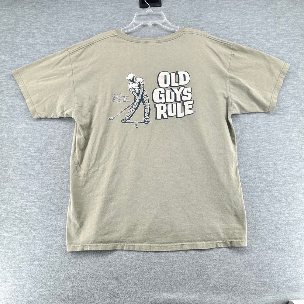 Old Guys Rule T-Shirt Men Large Green Got That Swing Golf Graphic Short Sleeve
